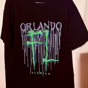 Orlando Florida Graphic T-Shirt Black Neon Green M
